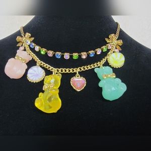 Betsey Johnson Rare Candyland Gummy Bear 16" Necklace